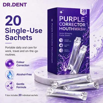 DR.DENT Purple Corrector Mouthwash with 20 single-use sachets