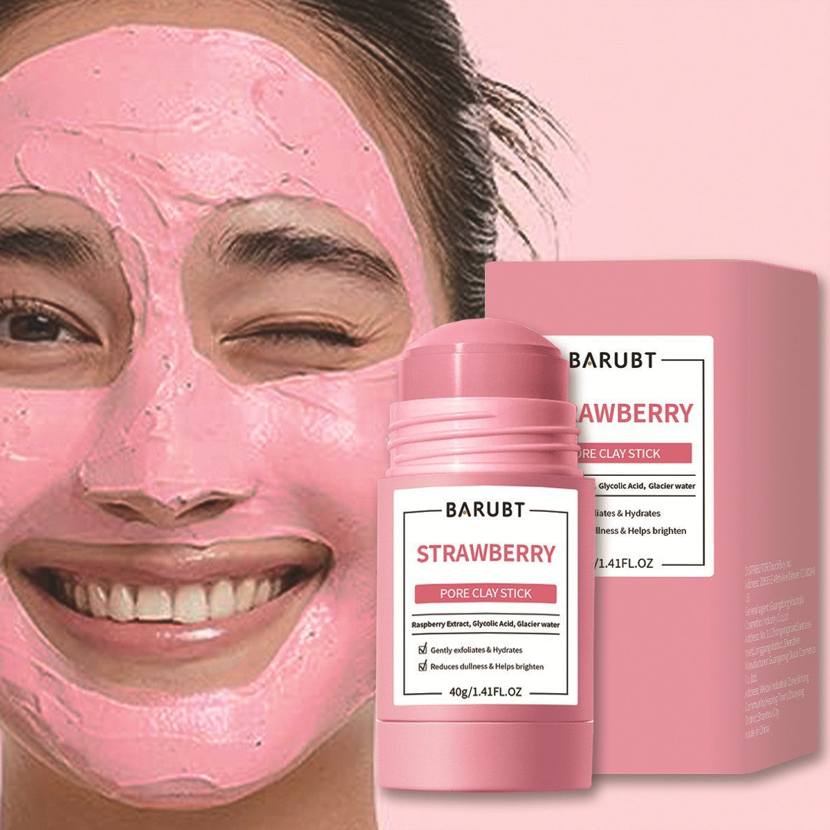 BARUBT Strawberry clay mask stick