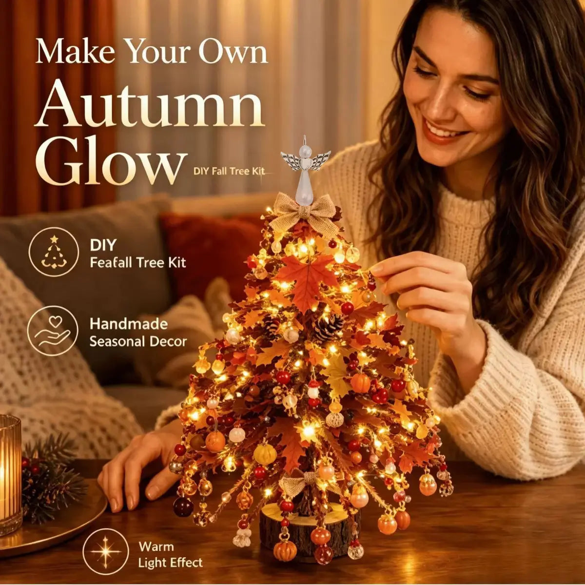 DIY beaded tabletop tree kit - Autumn Harvest style