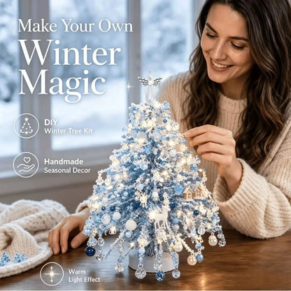 Winter blue DIY tabletop tree craft kit