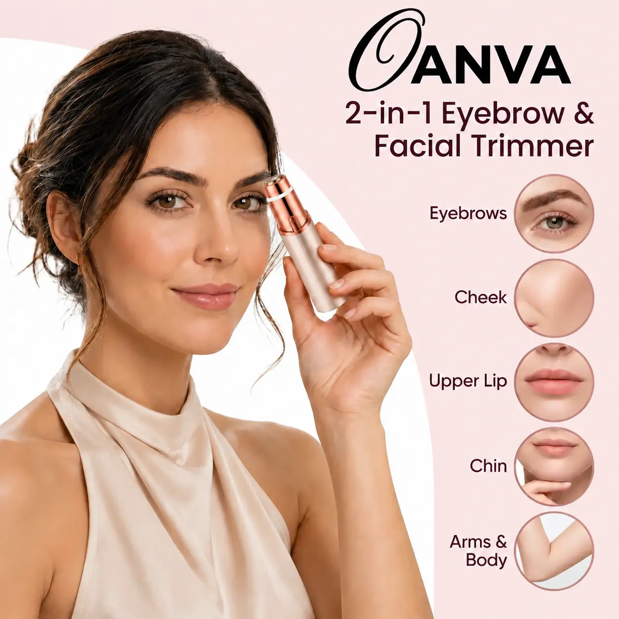 QANVA trimmer facial and body grooming areas