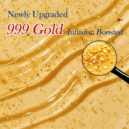 Golden gel texture with shimmering particles