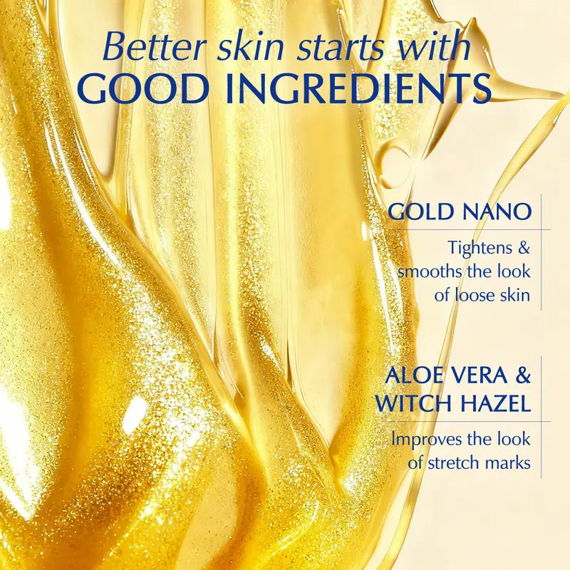 Highlighted gold nano aloe vera and witch hazel body-care ingredients