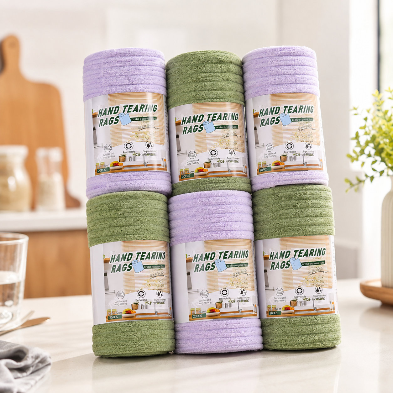Reusable Tearable Cleaning Cloth Roll