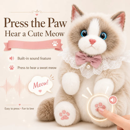 Press the paw to hear the built-in cat meow
