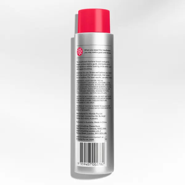 Hismile iD Stain Whitening Mouthwash back label