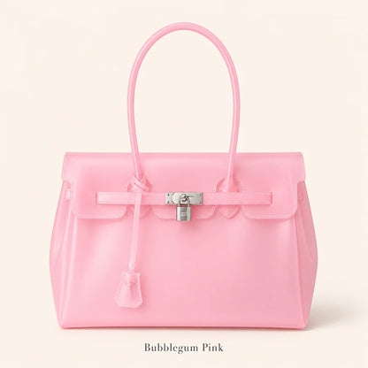 Translucent Jelly Tote Bag - Bubblegum Pink