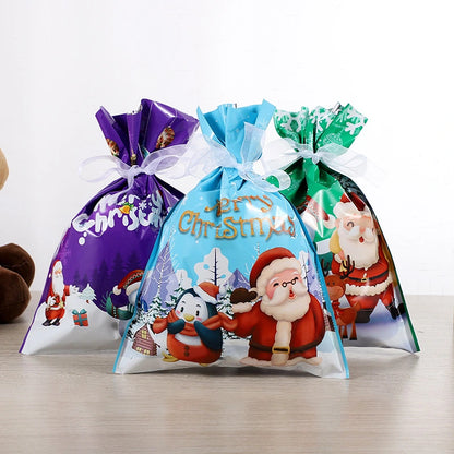 30-bag Christmas gift bag set with 3 designs