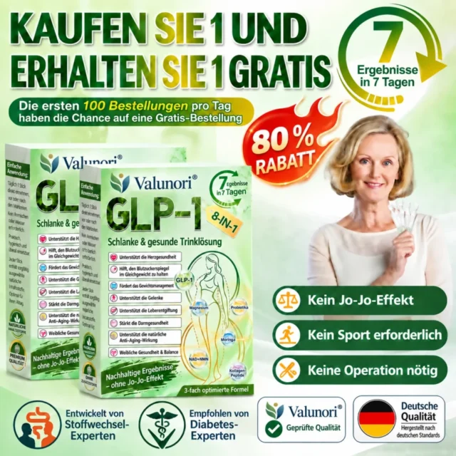 👑 GLP-1 8-in-1 Slim & Healthy Lösung  1× täglich – sichtbare Ergebnisse in 7 Tagen | Für Gewicht, Herz, Blutzucker, Schlaf, Darm, Gelenke, Haut & Energie